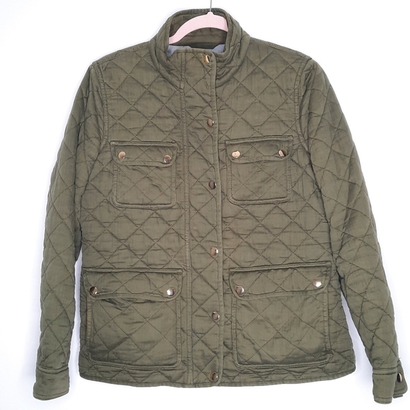 J.Crew Deep Moss Quilted Downtown Field Jacket S - Picture 4 of 8